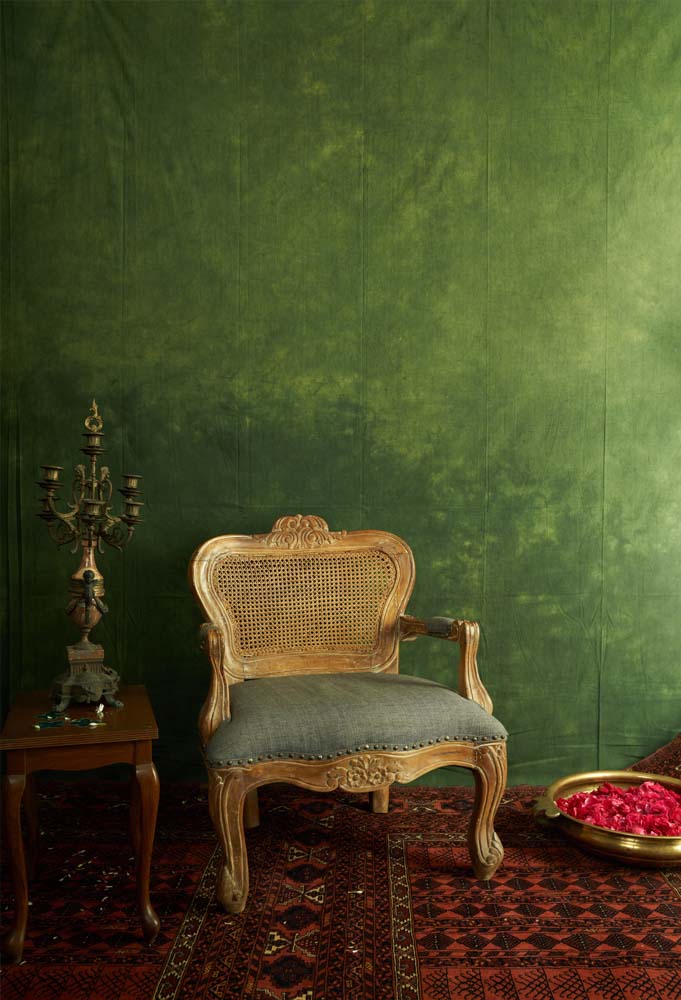 Greenish Crush Mottled Studio Muslin Backdrop