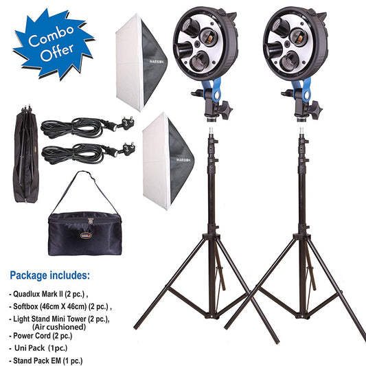 HARISON Quadlux Mark II Double Kit Studio Lights