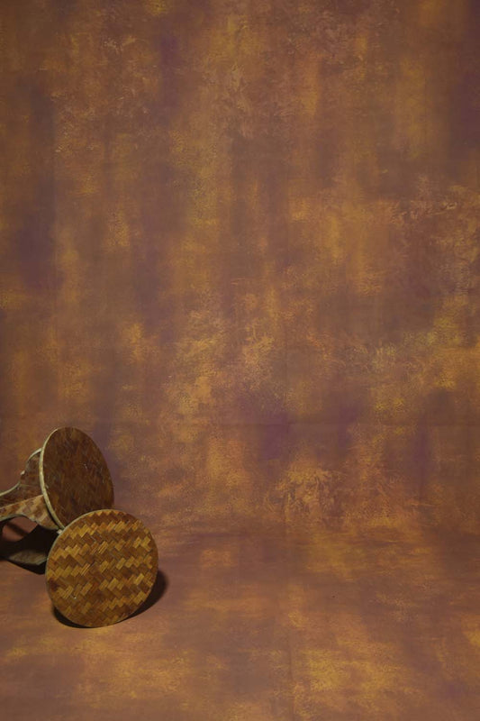 Canvas Rustic Orange Brown Painted Backdrop 515