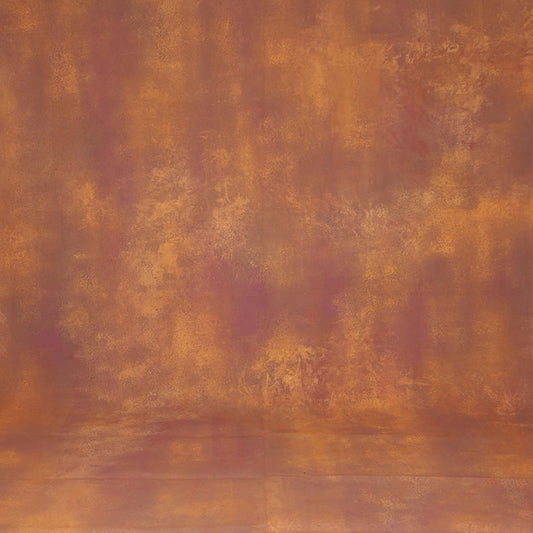 Canvas Rustic Orange Brown Painted Backdrop 515