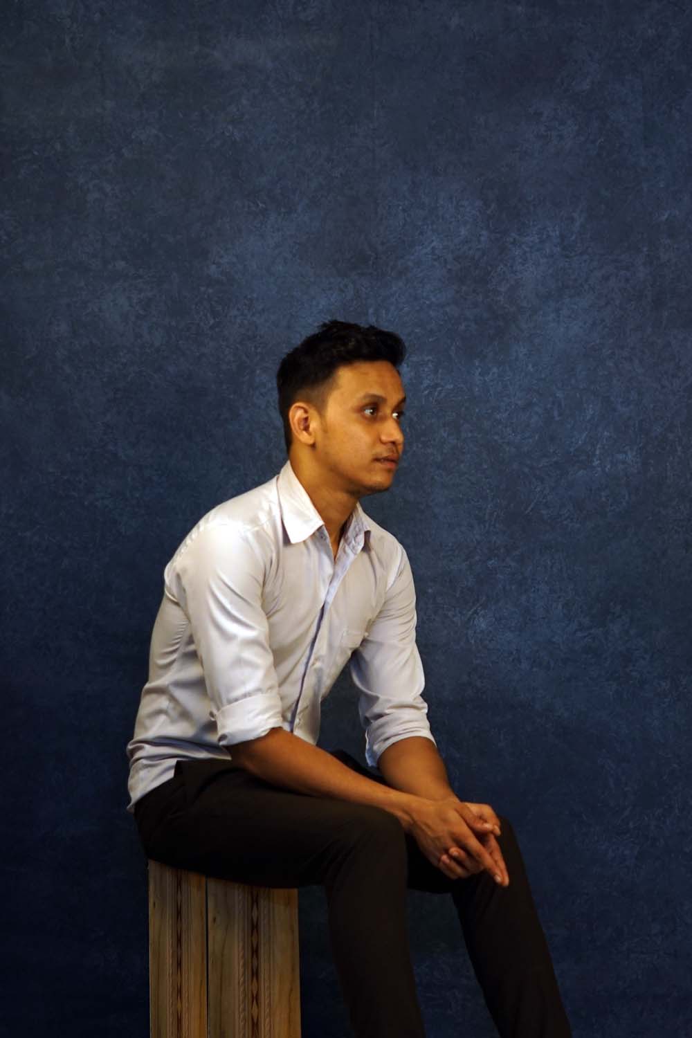 Canvas Blue Painted Backdrop 543