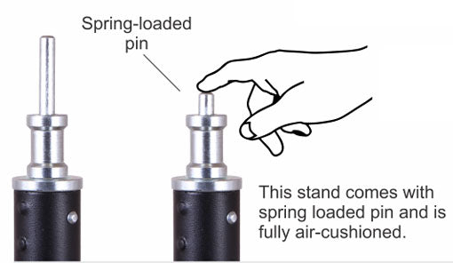 light stand spring loaded pin