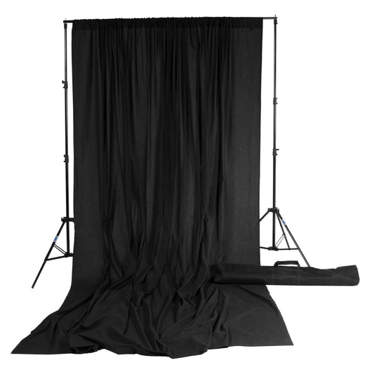 Black Solid Muslin Photography Backdrop