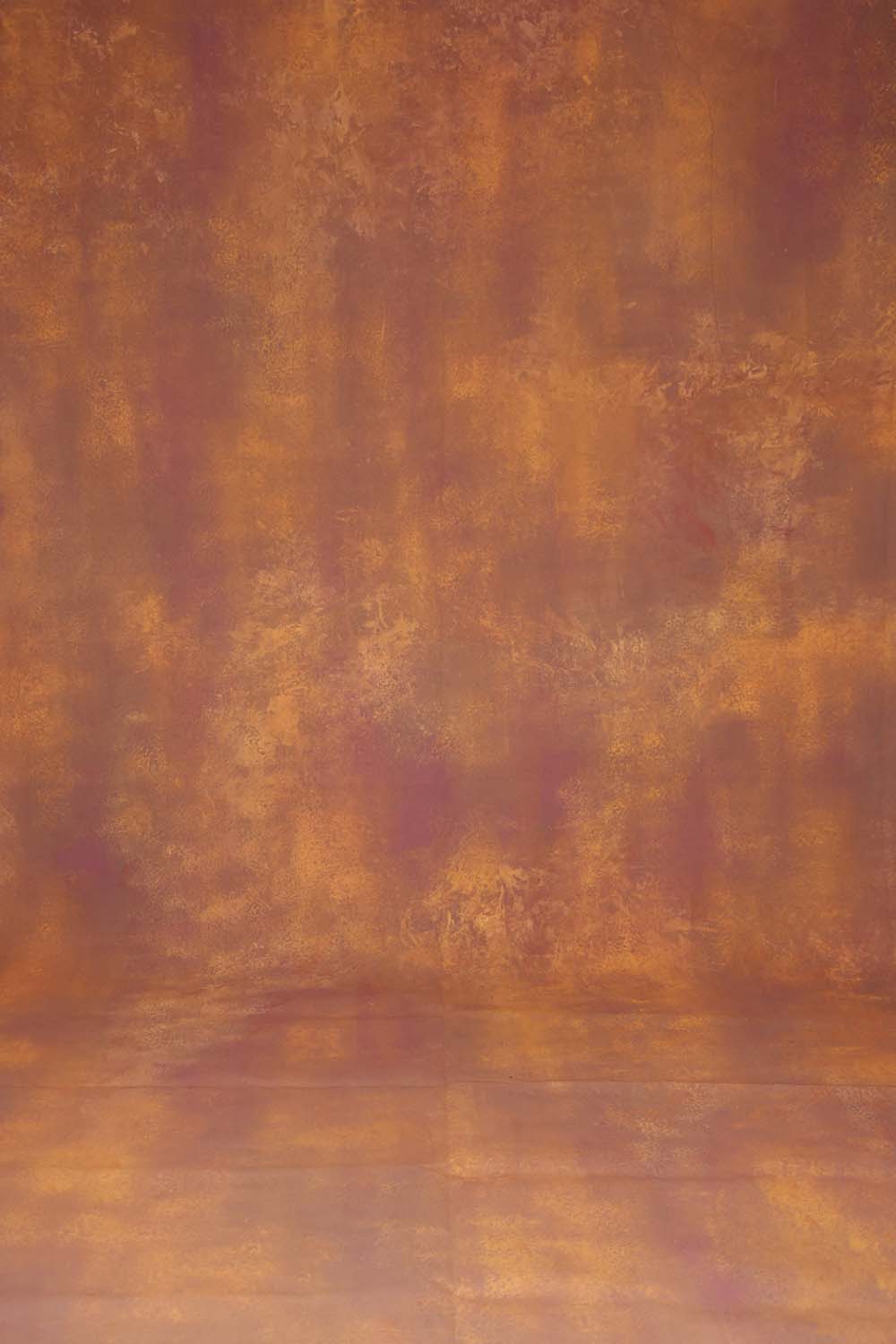 Canvas Rustic Orange Brown Painted Backdrop 515
